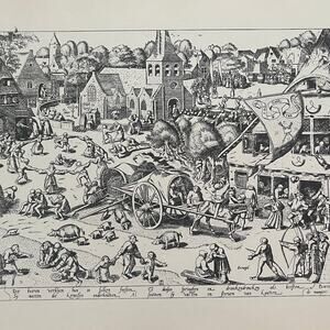 Pieter Bruegel, Kermis at Hoboken, Engraving, Print, Bookplate, ~ 241229-WH 70